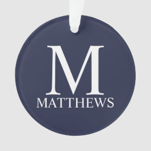 Monogramme et nom personnalisés bleu marine