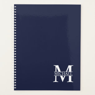 Monogramme et nom personnalisés bleu marine