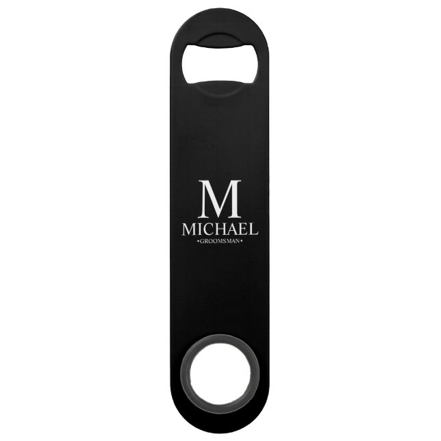 Monogramme et nom personnalisés de garçon d'honneu (Devant)