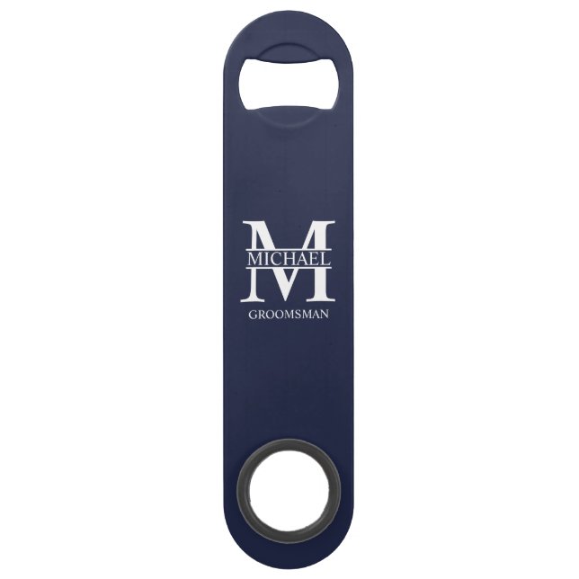 Monogramme et nom personnalisés de garçon d'honneu (Devant)