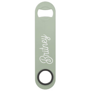 Monogramme et nom personnalisés de Sage Vert moder
