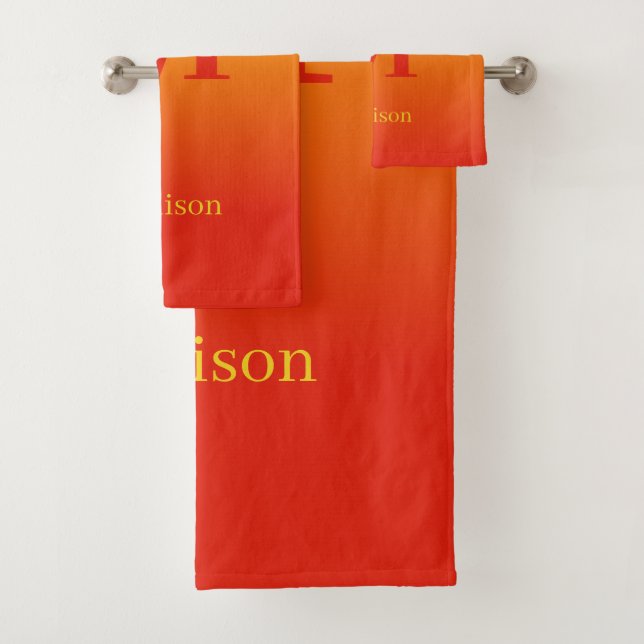 monogramme et nom personnalisés Dégradé jaune à ro (En situation)