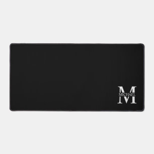 Monogramme et nom personnalisés en noir