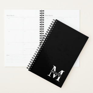 Monogramme et nom personnalisés en noir