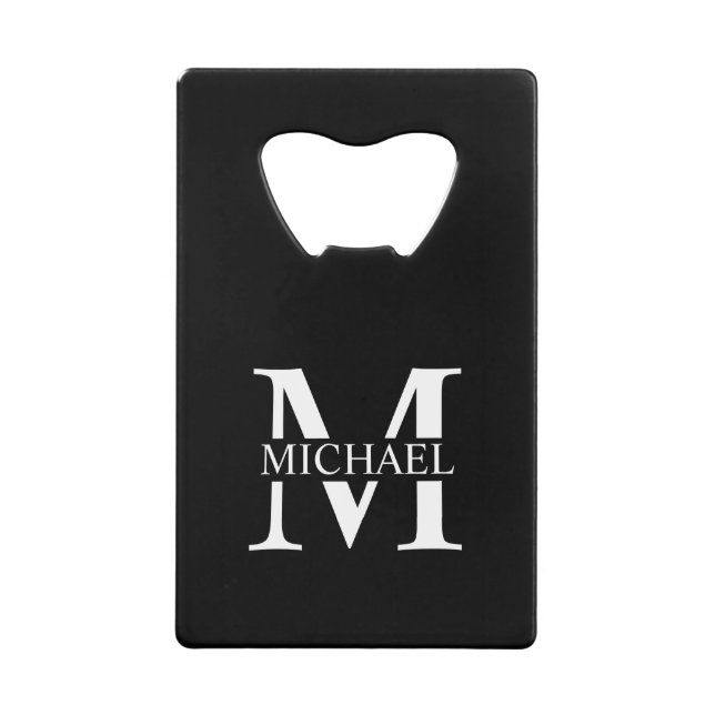 Monogramme et nom personnalisés en noir (Devant)