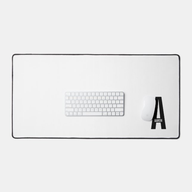Monogramme et nom personnalisés gras modernes (Clavier et souris)