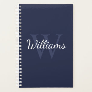 Monogramme et nom personnalisés Marine Blue