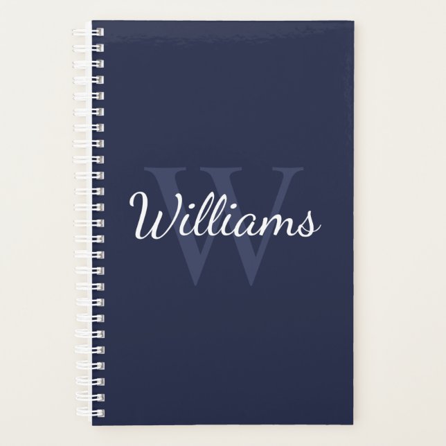 Monogramme et nom personnalisés Marine Blue (Devant)