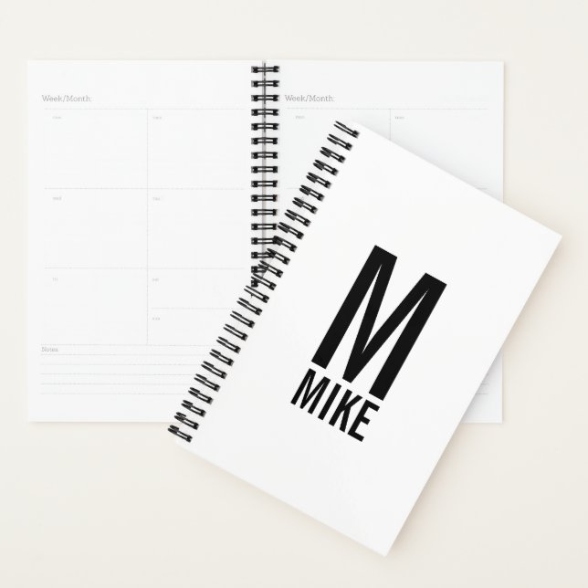 Monogramme et nom personnalisés modernes (Devant avec enveloppe)