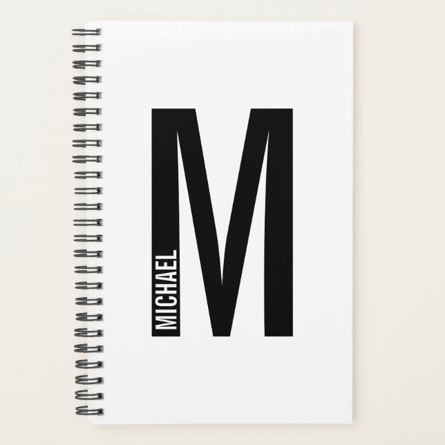 Monogramme et nom personnalisés modernes (Devant)