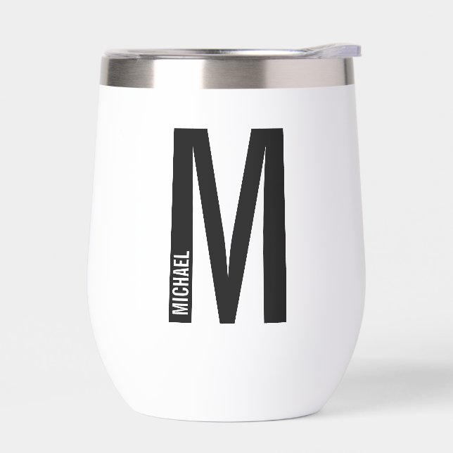Monogramme et nom personnalisés modernes (Gauche)