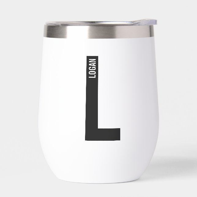 Monogramme et nom personnalisés modernes (Gauche)