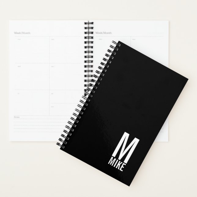 Monogramme et nom personnalisés modernes (Devant avec enveloppe)