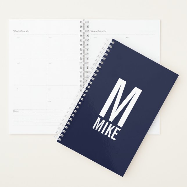 Monogramme et nom personnalisés modernes (Devant avec enveloppe)