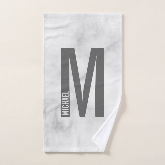 Monogramme et nom personnalisés modernes (Serviette à main)