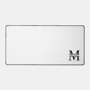 Monogramme et nom personnalisés noir et blanc