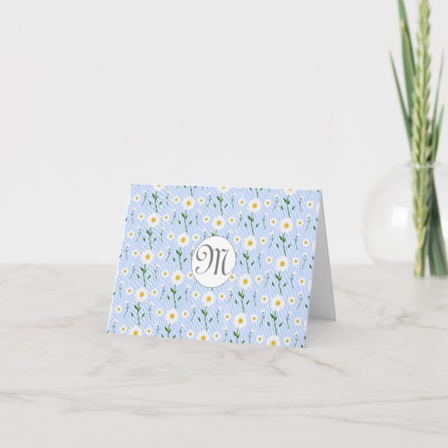 Monogramme Été Daisy motif floral Bleu bande (Devant)