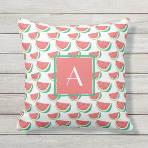 Monogramme Été En Plein Air Coussin Watermelon