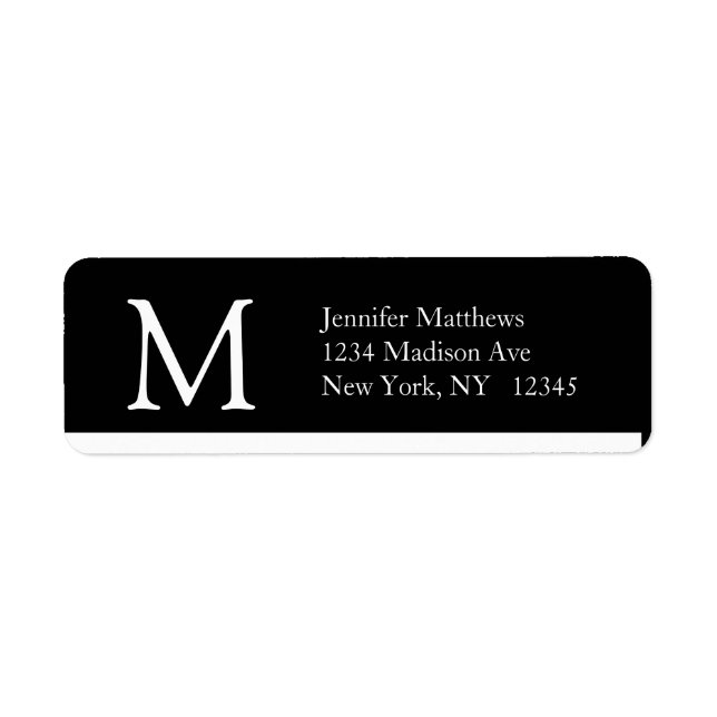 Monogramme Étiquette de adresse simple moderne (Devant)