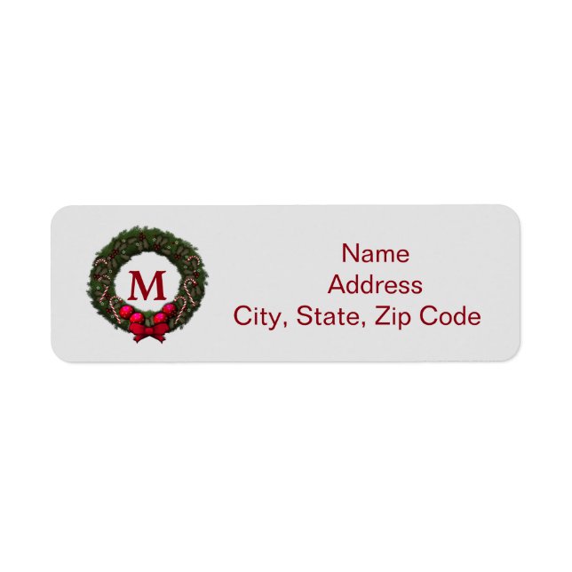 Monogramme Étiquette de Noël personnalisé (Devant)