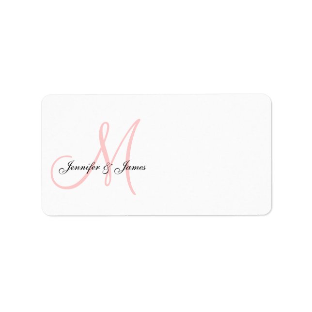 Monogramme Faire-part de mariage Étiquette de adre (Devant)