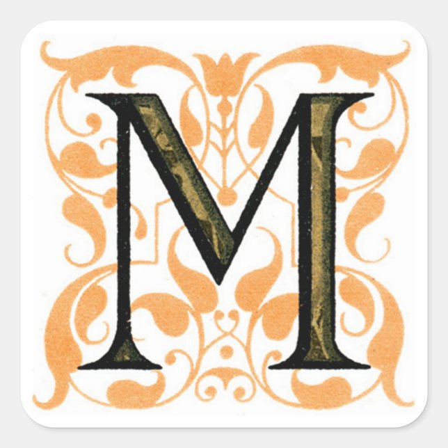 Monogramme fantaisie 'M' - Sticker (Devant)