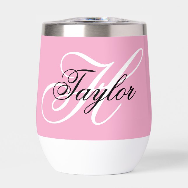 Monogramme fantaisie noir et blanc Rose (Avant)