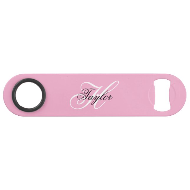 Monogramme fantaisie noir et blanc Rose (Devant (Horizontal))