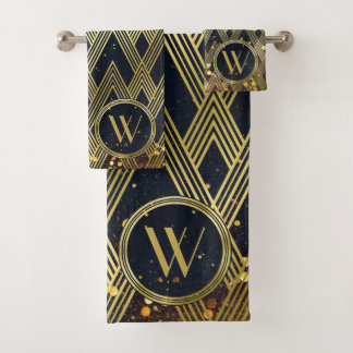 Monogramme fascinant de motif de Gatsby d'art déco
