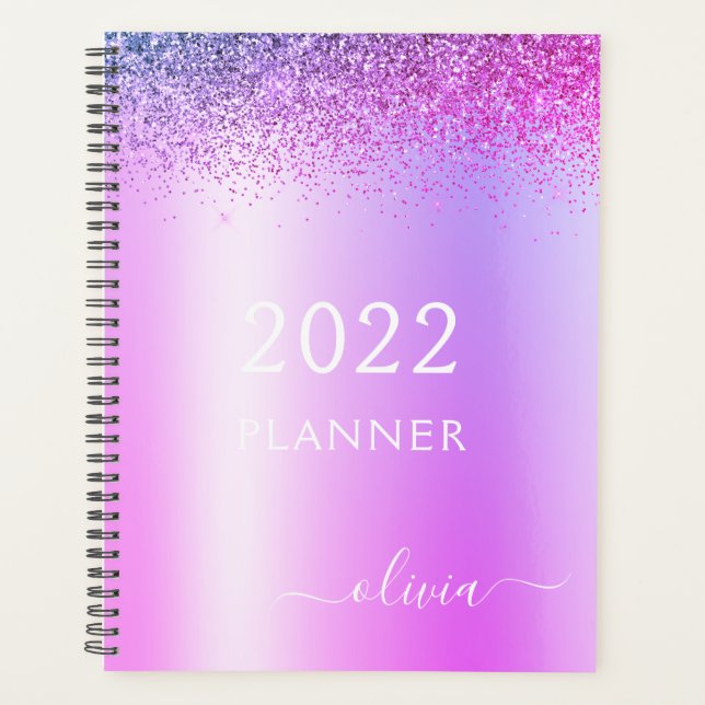 Monogramme Féminin Paillettes Violettes 2022 (Devant)