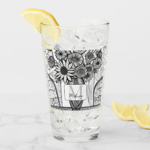 Monogramme Fête des Mères Art Floral Verre Tumbler