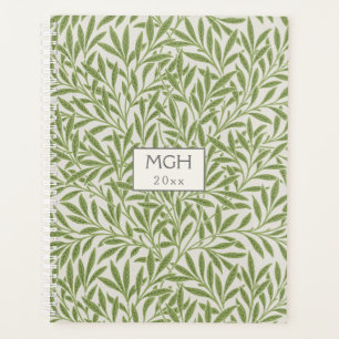 Monogramme Feuille vintage vert saule