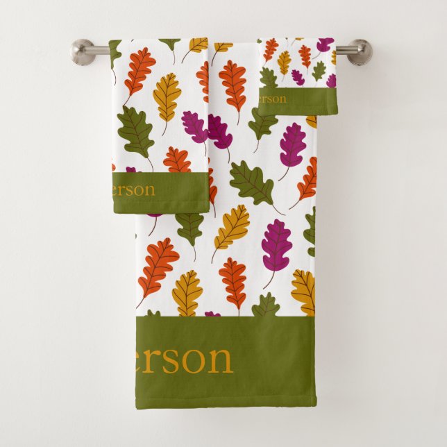 Monogramme Feuilles Automne Couleurs Automne Vert  (En situation)
