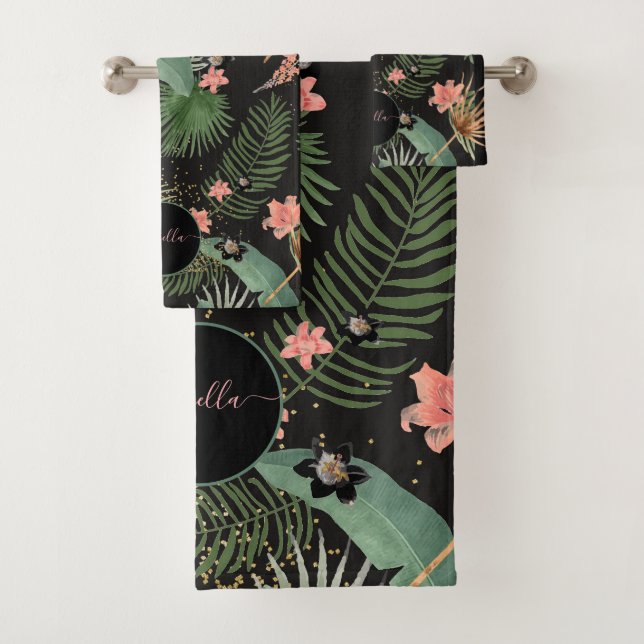 Monogramme Feuilles tropicaux (En situation)