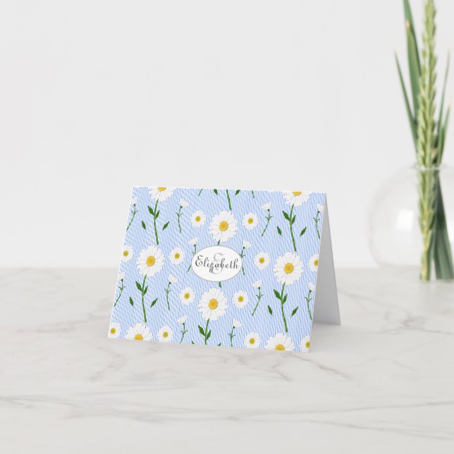Monogramme Fleur de marguerite Motif Bleu Bleu Ble (Devant)