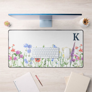 Monogramme Fleur sauvage aquarelle