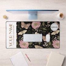 Monogramme Fleur sauvage moderne Botanique Noir Fl