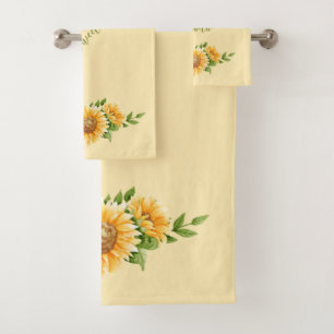 Monogramme Fleurs de soleil Jaune Vert Floral Fleu