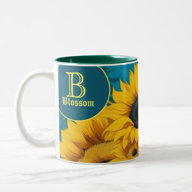 Monogramme Fleurs de soleil Vincent Van Gogh Mugs (Gauche)
