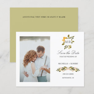 Monogramme Fleurs Jaunes Photo Mariage ÉVÉNEMENT À
