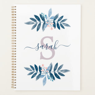 Monogramme floral aquarelle lilas