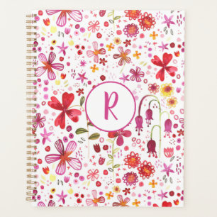 Monogramme Floral Aquarelle Moderne Motif