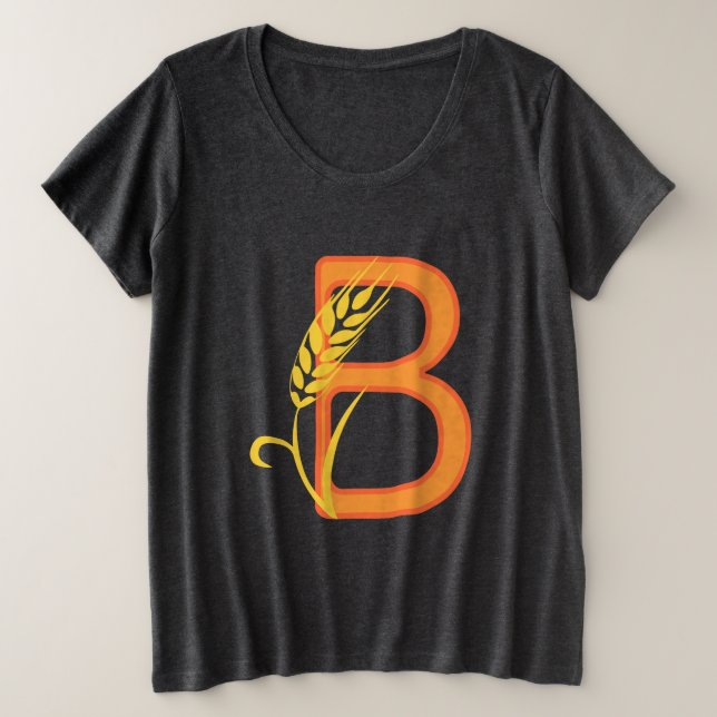 monogramme floral B lettre majuscule (Design devant)