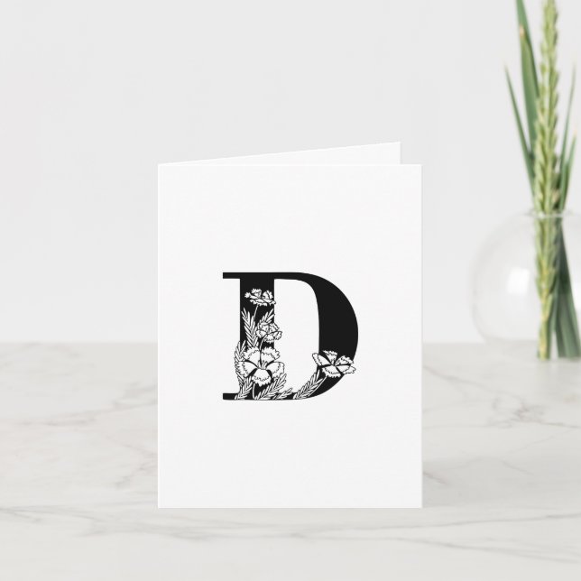 Monogramme Floral D Sur Blanc (Devant)