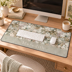 Monogramme Floral de Fleur Sauvage Blanche Vintage