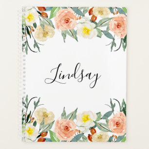 Monogramme floral de pêche tendance