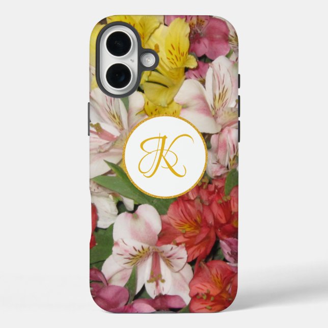 Monogramme Floral Design coque iphone Customisé (Verso)