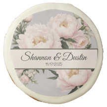 Monogramme Floral Élégant de Pivoine pour Mariage 
