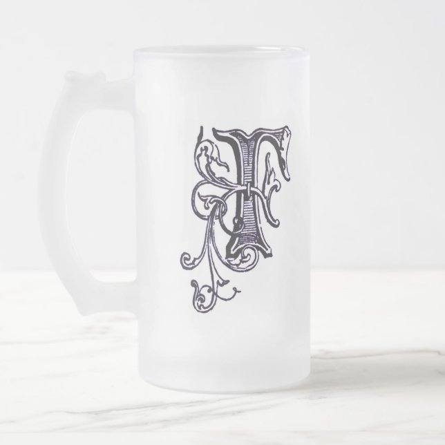 Monogramme floral 'F' - Mug (Gauche)