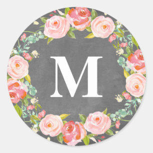 Monogramme floral   Favoriser les Étiquettes